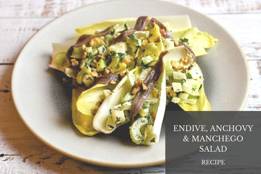 Endive Salad with Cantabrian Anchovies and Manchego