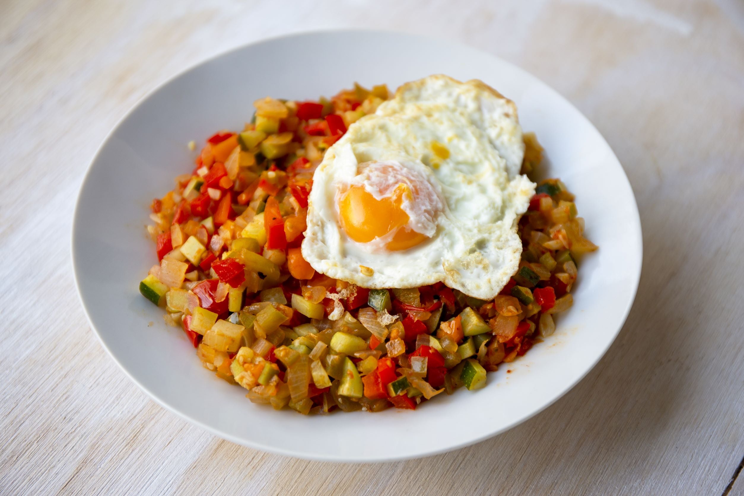Pisto Manchego (Zuchinni, Tomato and Pepper Stew)