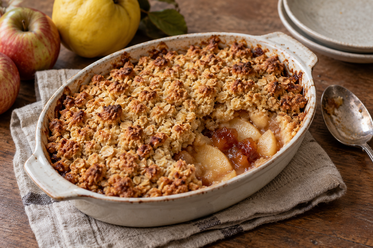 Apple and quince crumble