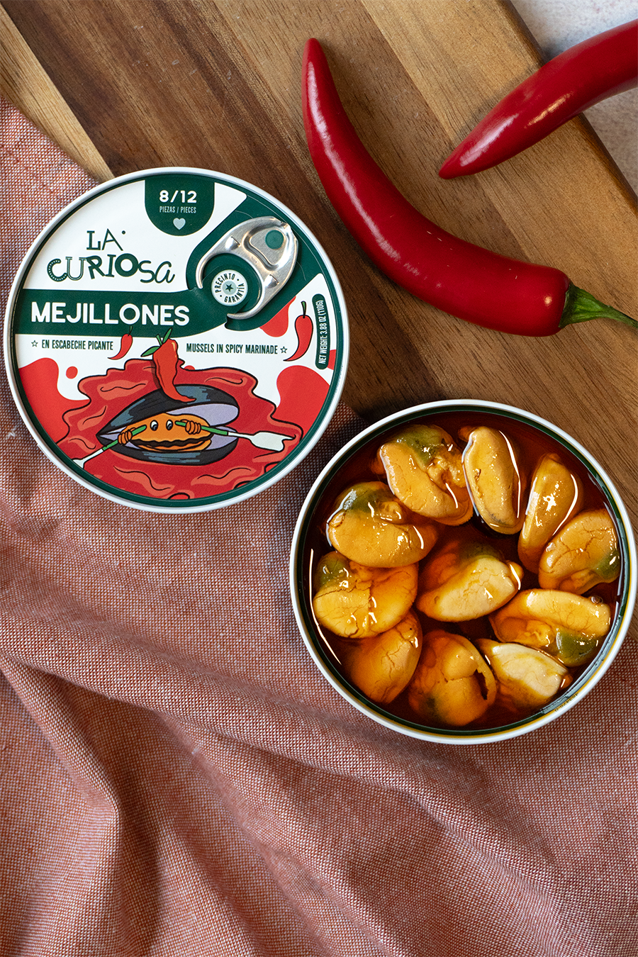La Curiosa Spicy Pickled Mussels 8-12 (120g)