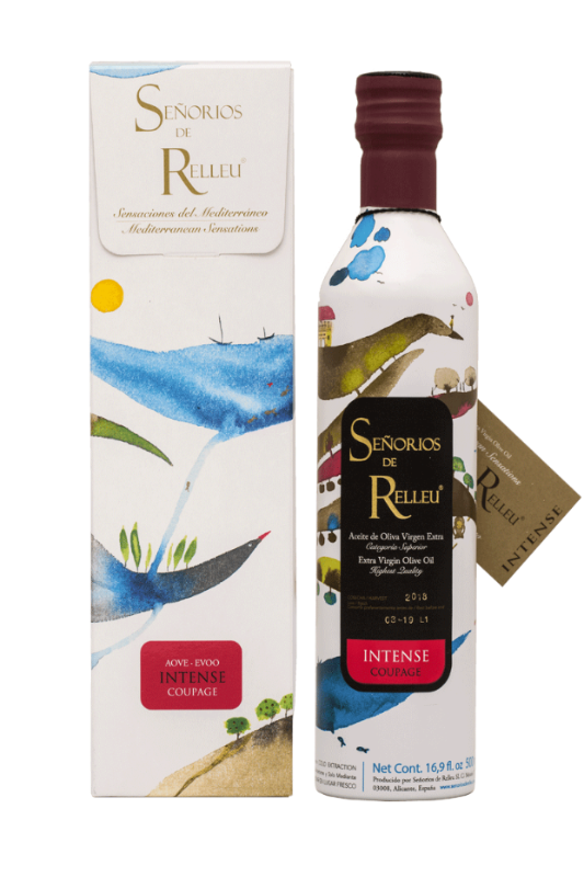 Señoríos de Relleu Intense Coupage Extra virgin Olive oil 500ml + Individual Giftbox