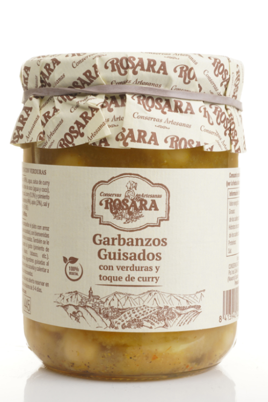 Rosara Chickpeas Stewed with Vegetables and a Touch of Curry 445 ml