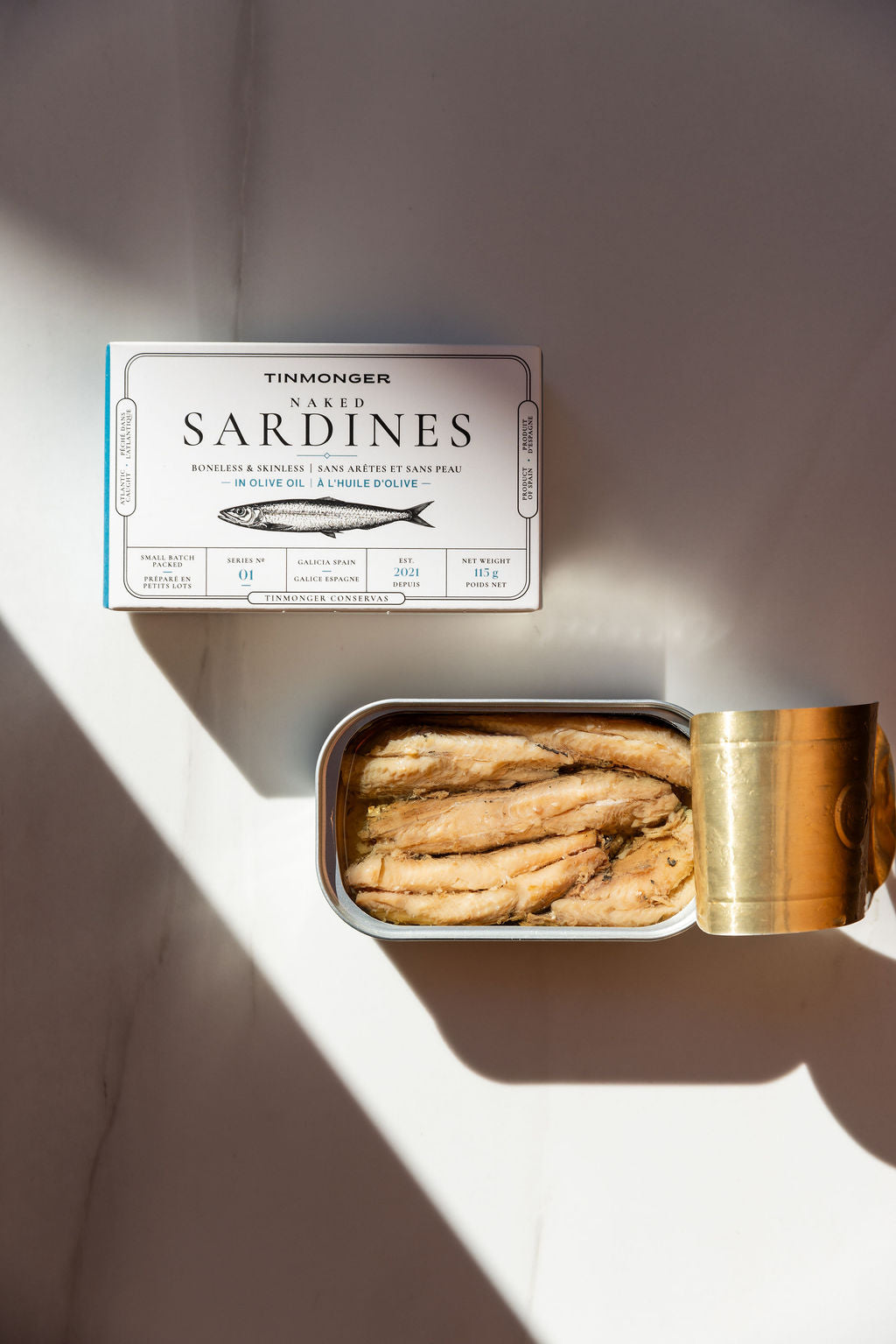 Tinmonger Naked Sardines – Boneless & Skinless in Olive Oil