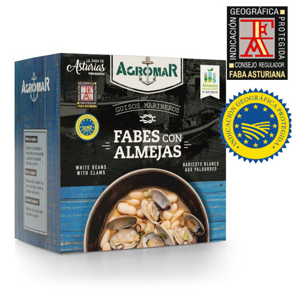 Agromar Fabes de Asturias con Almejas white beans with clams, 420 g tin