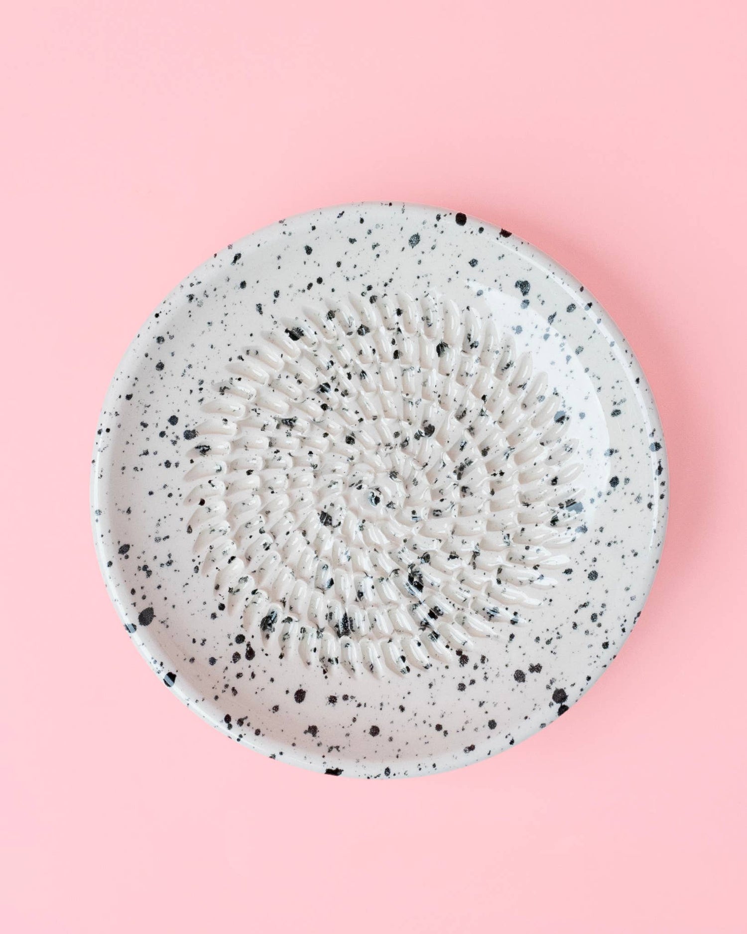 Small Ceramic Garlic Grater Plate / Granite: WITH PACKAGING