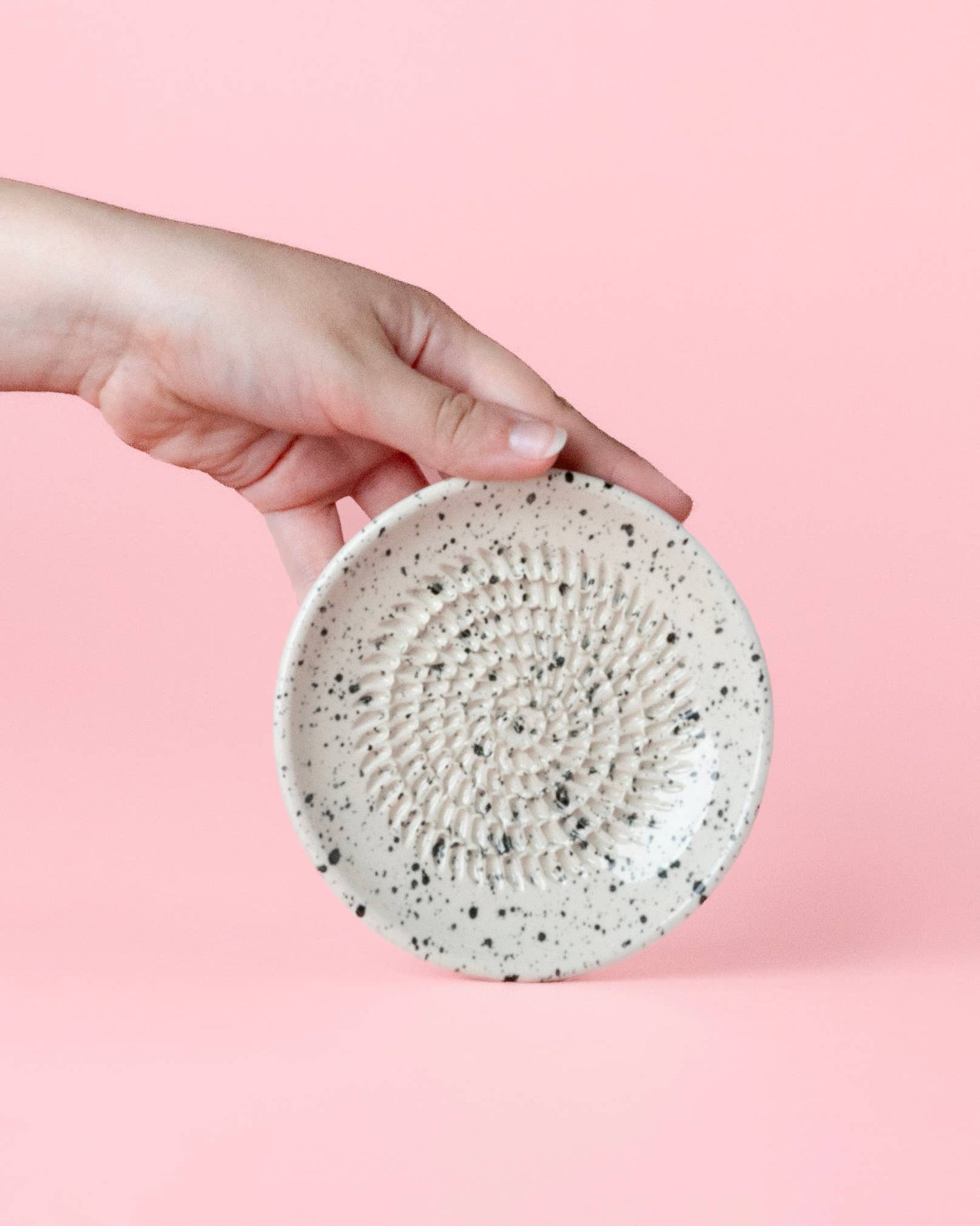 Small Ceramic Garlic Grater Plate / Granite: WITH PACKAGING