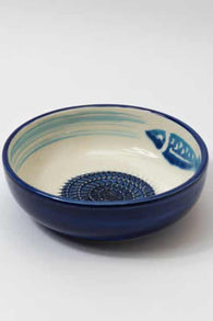 Ceramic Vegetable Grater Bowl (Blue)