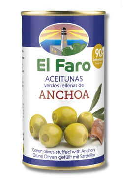 Anchovy Stuffed Manzanilla Olives El Faro  (370 ml)