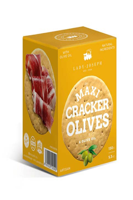 Maxi Cracker with green olives & Olive Oil olive cracker
