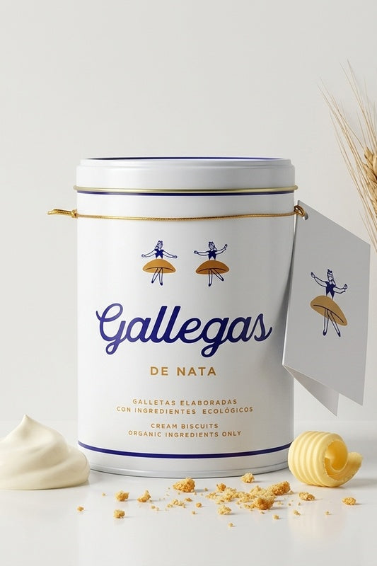 Gallegas de Nata organic cream biscuits decorative 250g tin