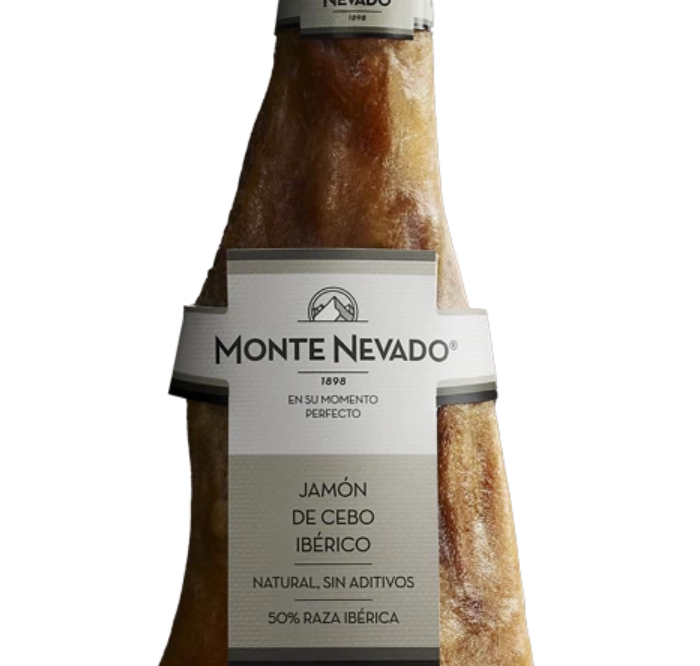 Monte Nevado Ibérico de cebo Ham - 50% Ibérico Breed - Bone In 28 Months- Different Sizes