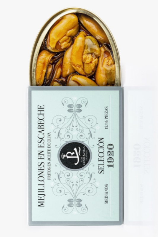 Real Conservera Española Fried Mussels in Escabeche – Selección 1920