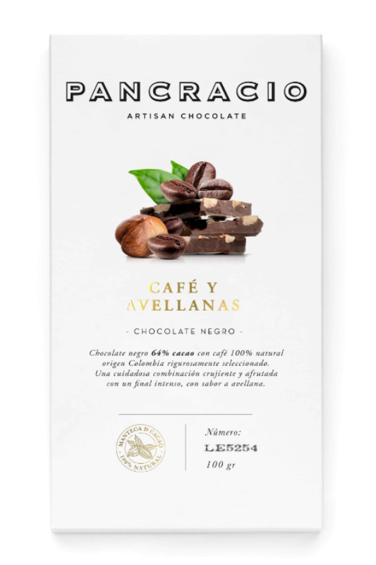 Pancracio Coffee & Hazelnuts Dark Chocolate Bar (70g)