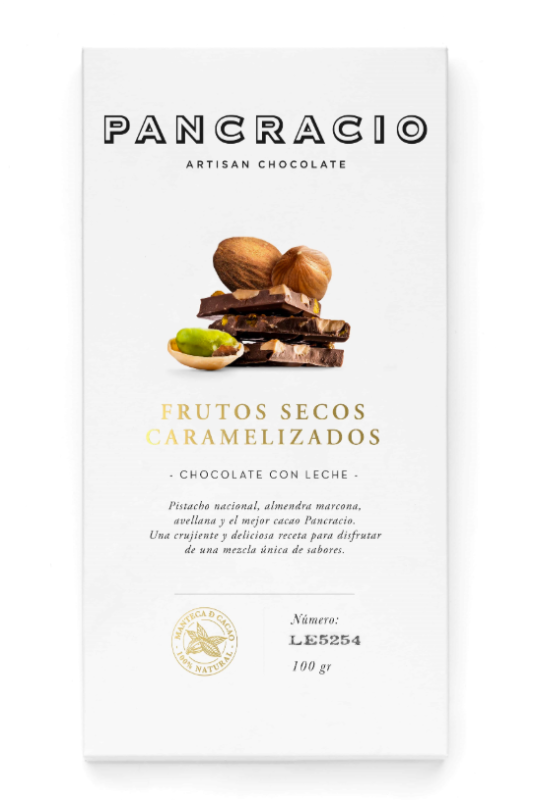 Pancracio Caramelized Nuts Milk Chocolate Bar (100g)