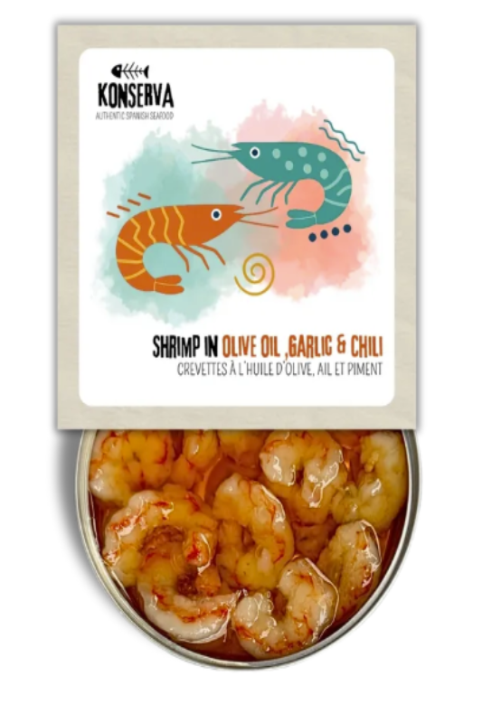 Shrimp in Olive Oil Garlic and Chili -  Konserva