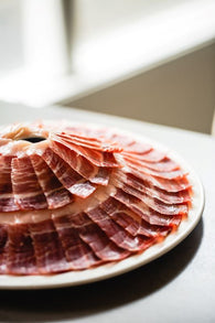 Cinco Jotas (5J) 100% Acorn-fed Hand Carved Ibérico Ham Bellota (100g) Cured for 36 months - Spanish Pig