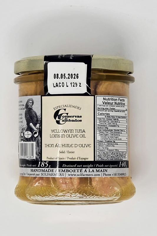 Gourmet Yellowfin Tuna Loins (Atun Claro) in Olive Oil- 185g - Spanish Pig