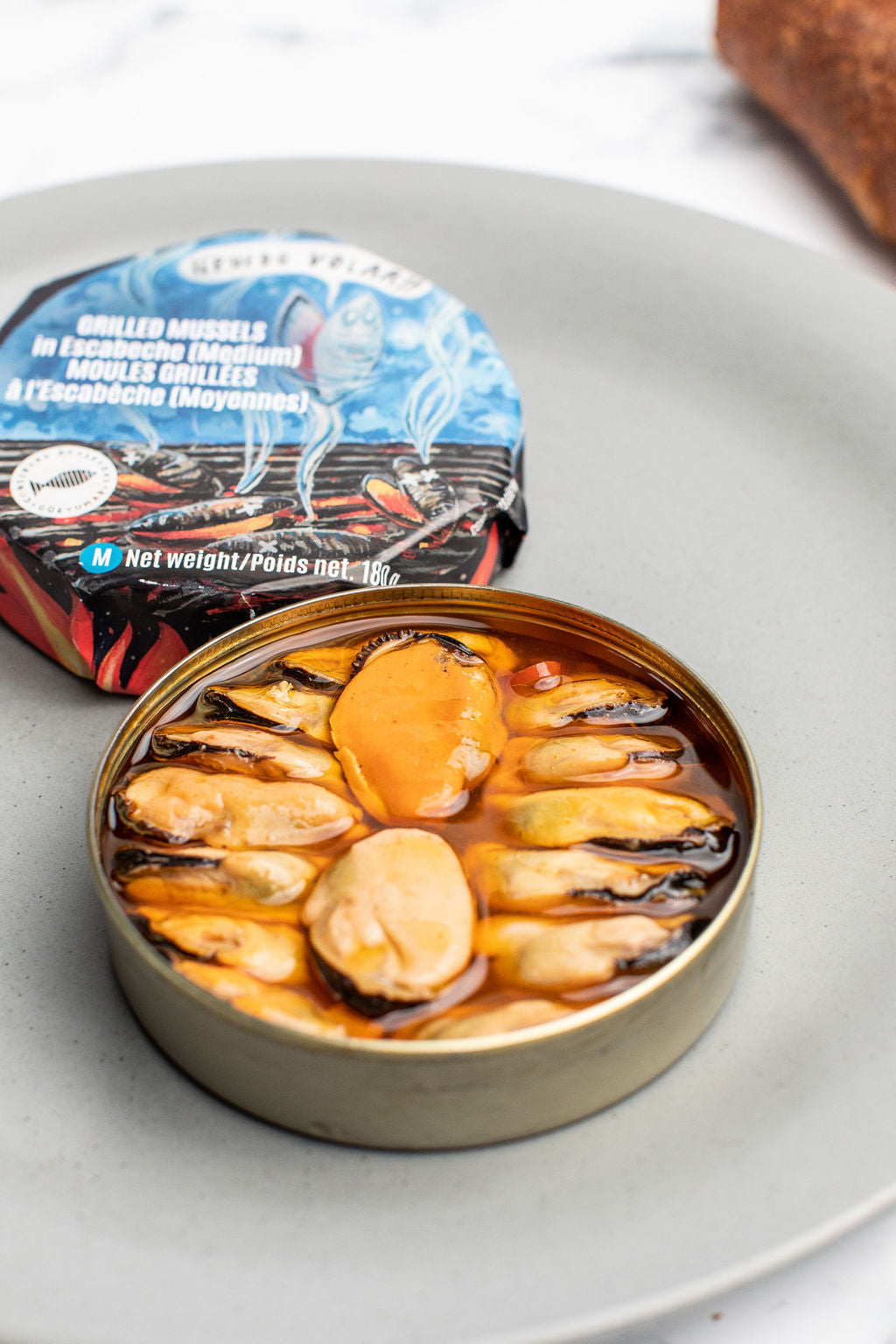 Gueyu Mar Grilled Mussels in Escabeche 180g