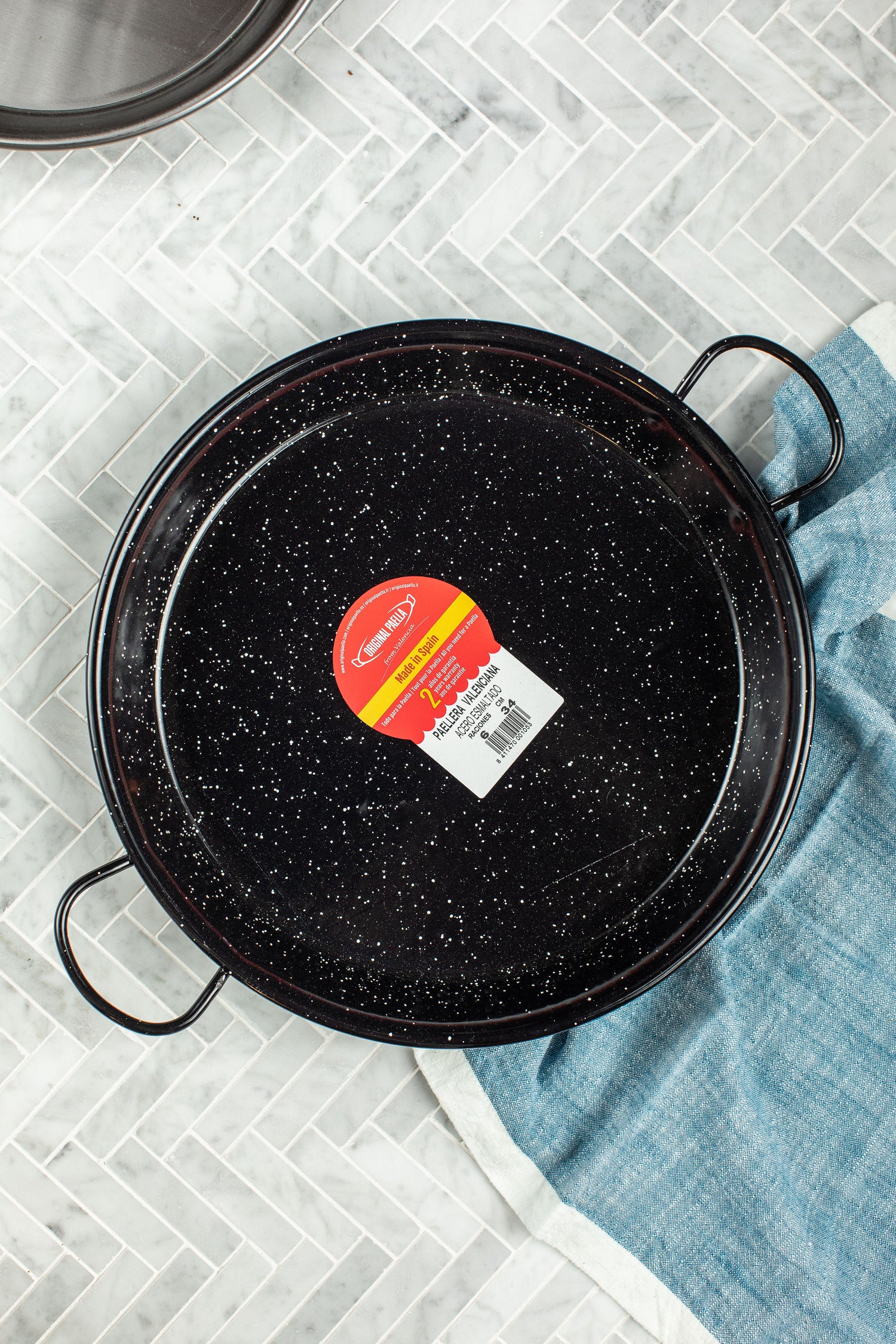 Paella Enameled Steel Paella Pan 34cm - Spanish Pig