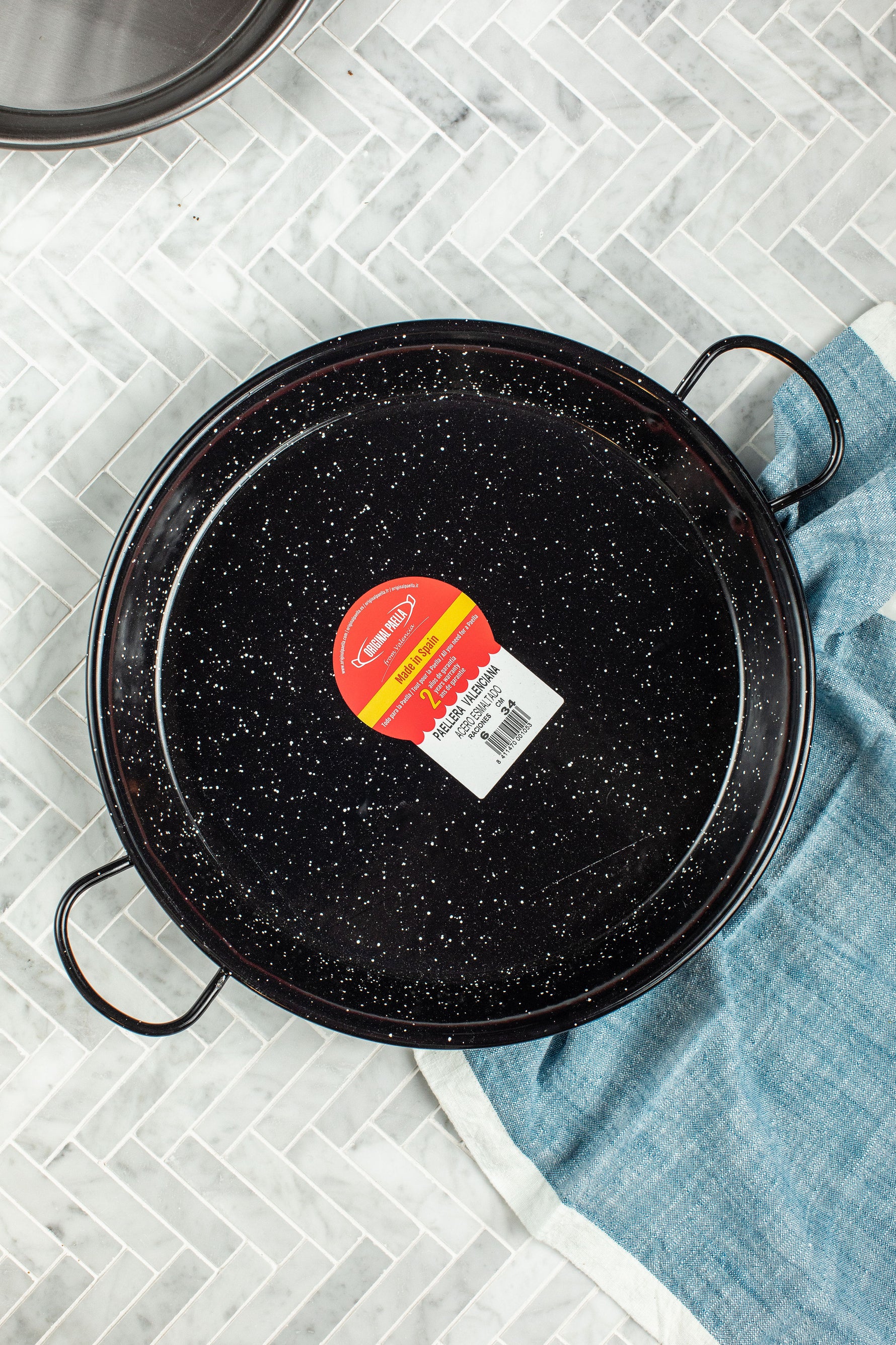 Paella Enameled Steel Paella Pan 34cm - Spanish Pig